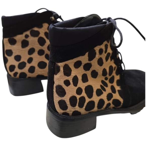 Stuart Weitzman Black and Leopard Ankle Boots - Picture 7 of 12